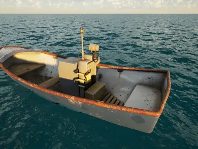 Motor Boat Free low-poly 3D model