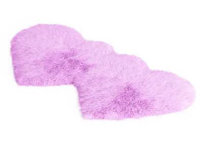 Faux Fur Carpet Two Hearts 3D model