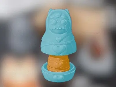 Catrioshka The Mama Cat Endless container 3D print model