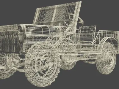 Classic War Jeep  3D model