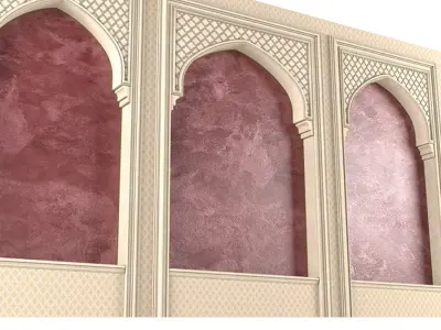 Oriental-style arch Arabic wall 3D model