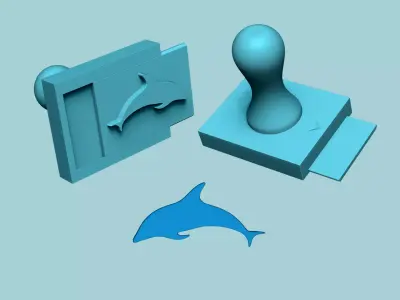 Stamp 11 - Dolphin - Fondant Decoration Maker Toy 3D print model