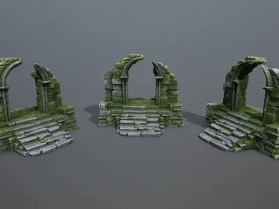 Ruin Gate Low-poly 3D model
