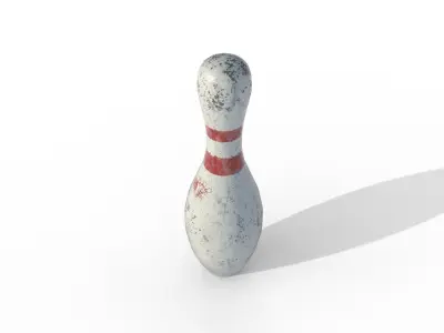 PBR Old Bowling Pin Low-poly 3D model