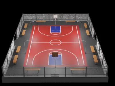 Basketball court  A1 Low-poly 3D model