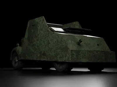 Beaverette mk 2 Game PBR Low-poly 3D model