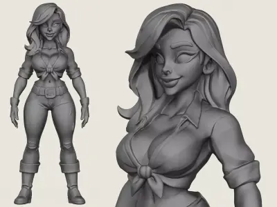 Young Beautiful Girl  3D print model