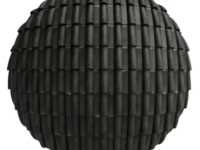 Roof Tile Materials 2- By 3 color Pbr By Sbsar 4k Texture