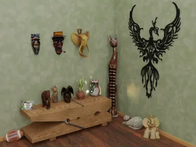 Interior scene pack Low-poly 3D model