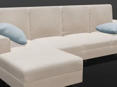 Sofa Set 3D Model  Low-poly 3D model