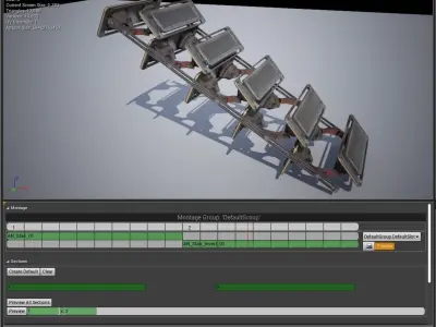 Cyberpunk  Stair -  sci fi Low-poly 3D model