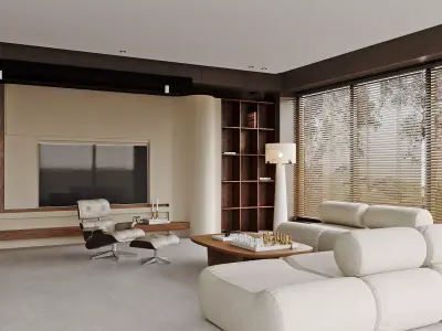 Modern Minimal Lounge 3D model