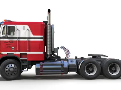 Freightliner Powerliner semitruck Low-poly 3D model