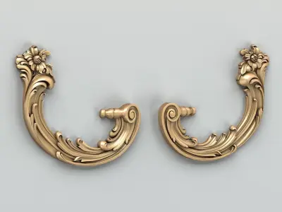 Carved decor corner 009 3D model