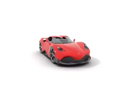 Sleek Red Sports Car model pack Low-poly 3D model