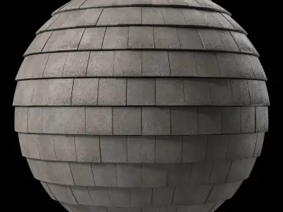 Roof Tile Materials 105- Concrete Roofing - Sbsar Seamless Pbr  Texture