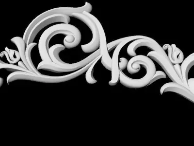 Central decor ornament for furniture 3D model 569