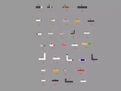 Modern Exhibition Reception Counter Collection - V-Ray 2021 3D model