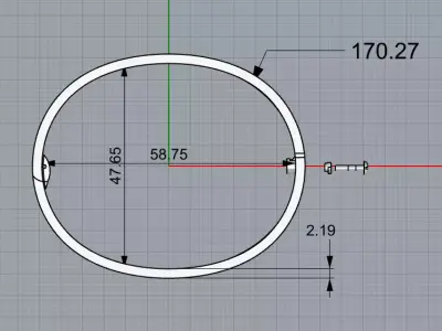 Bracelet Love 170mm 10 gem 3D print model