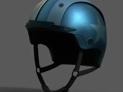 Helmet sport scifi bike coloring model fantasy human Hat  Low-poly 3D model