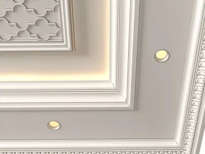 Coffered arabic ceiling with illumination in oriental style  3D model