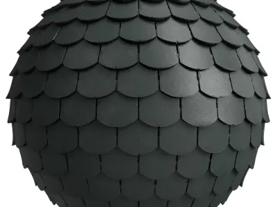 Roof Tile Materials 16- By 3 color Pbr By Sbsar 4k Low-poly 3D model