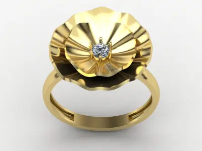 Flower ring 06 3D print model