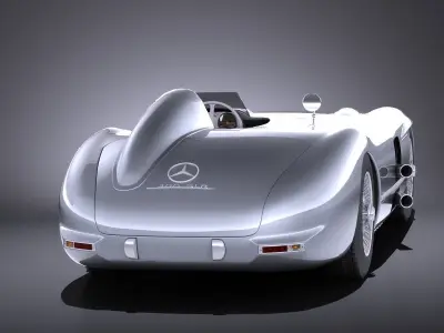 Mercedes-Benz 300 SLR 1955 spider VRAY 3D model