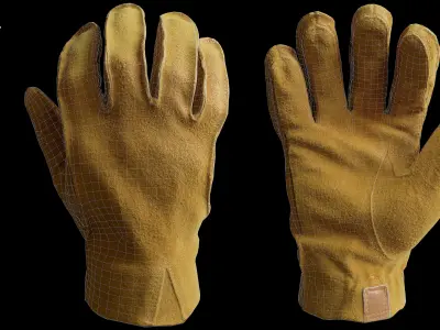 Worker Gloves 001 Low-poly 3D model