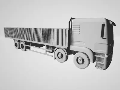 Heavy-duty truck Low-poly 3D model