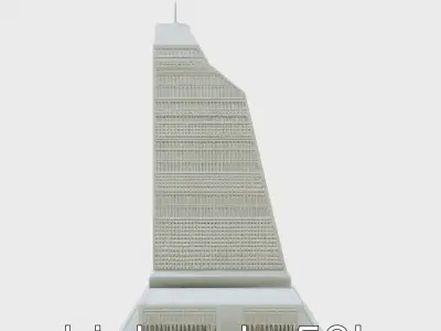 Futuristic Skyscraper Architectural Model Low-poly 3D model