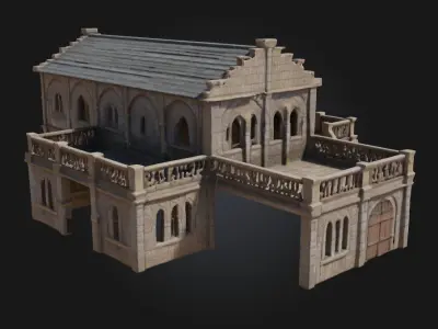 Medieval Stone House Model  Sturdy Shelter of a Bygone Age 3D model