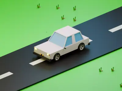 Low Poly Car Free low-poly 3D model 18