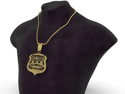 Gangsta Respect Jewelry Low-poly 3D model