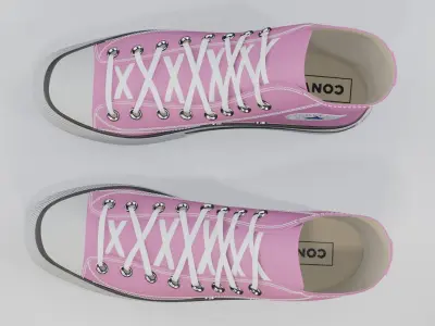 Basketball Leather Shoes Converse All Star Pink 3D model