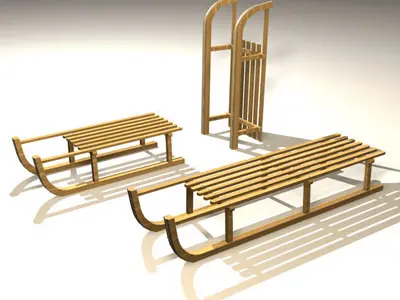 Snow sled 3D model
