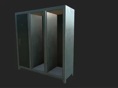 3D Locker Model High Poly With Textures And Hanger  Low-poly 3D model