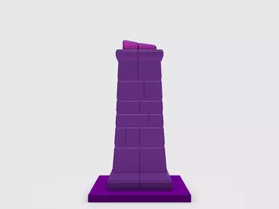 Pillar 3 lego tower Low-poly 3D model