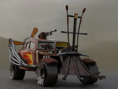 Apocalyptic Retro 3D Model Low Poly 3D Model Low-poly 3D model