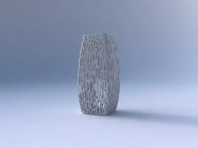 Vase rectangle with fine organic lattice 3D print model