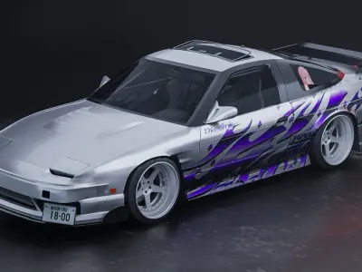 Nissan 180sx  Low-poly 3D model