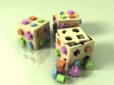 Toy Shape Sorter Box 3D model