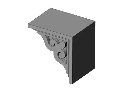 Floral scroll carved Corbel bracket 3D print model