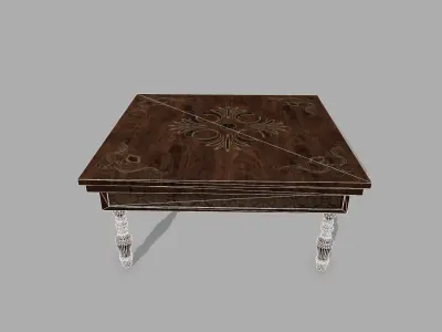 Table coffee with ornate design Low-poly 3D model