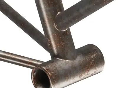 Rusty Steel Bicycle Frame 3D model