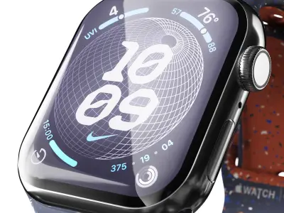 Apple Watch Series 9 Nike Sport Band Blue Flame 3D model