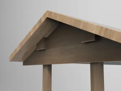 wooden food cart lowpoly model Low-poly 3D model