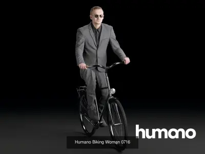 Humano 5-PACK - PEOPLE - BIKING RIDING BIKE - 5x 3d models 07D