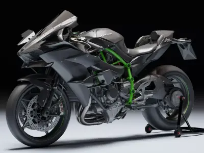 Kawasaki Ninja H2R 2021 Low-poly 3D model