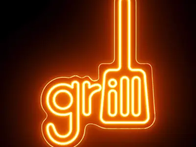 Grill Neon Sign 3D model
